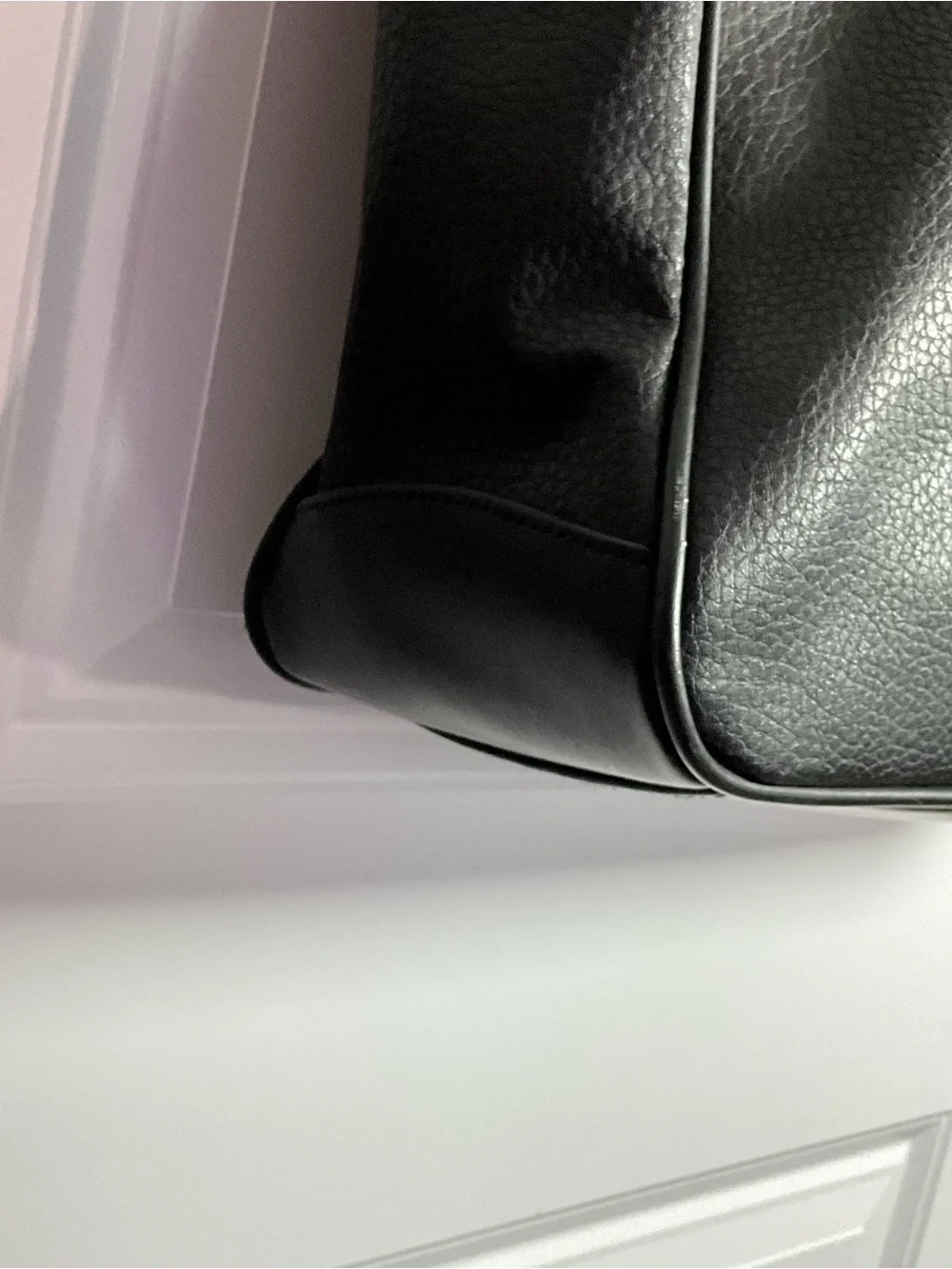 Simply Basic Black Pebbled Faux Leather Tote Bag Shoulder Work Laptop Bag